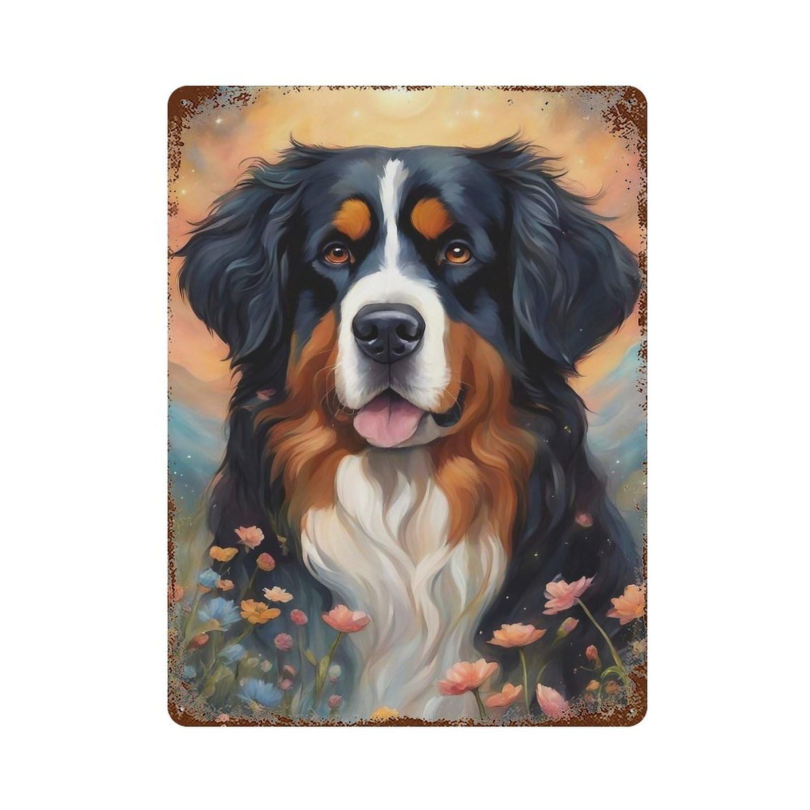 Distressed Metal Wall Sign Dog000113 15.7"x11.8", Decorative Metal Wall Art for Farmhouse, Kitchen And Entryway Decor