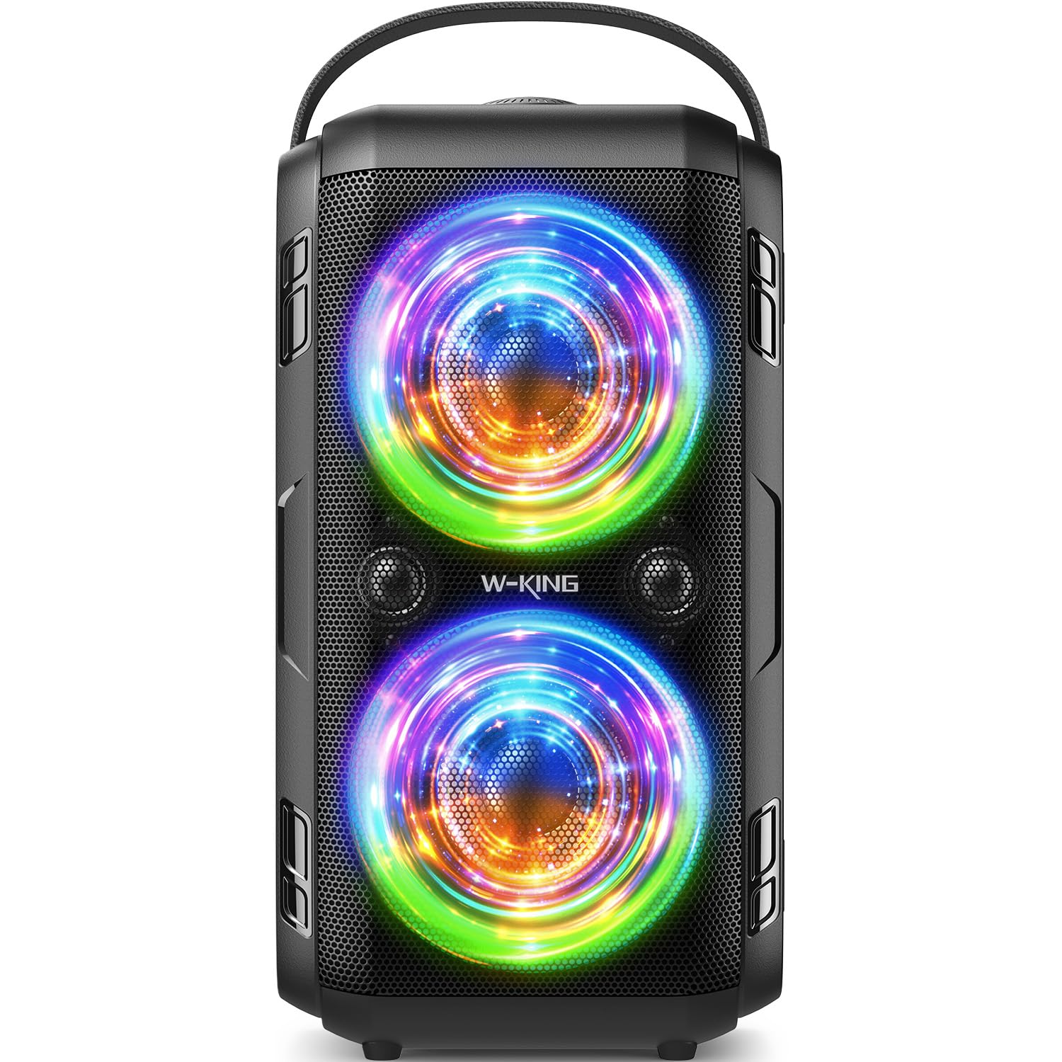 W-KING Bluetooth Speaker Loud- (180W PEAK)80W Super Bass, Huge 105dB Sound, Portable Party Wireless Outdoor Speaker/4 Drivers(2*4.04'' Woofer)/Lights, IPX5 Large Speaker, 24H, U-Disk, TF Card, AUX, EQ