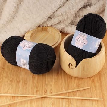 JubileeYarn Snow Blossom Yarn - DK Superwash Wool - Black - 2 Skeins