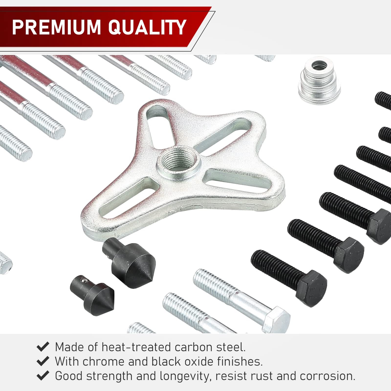 ATPEAM Kit 46 Pièces Arrache Volant Magnétique, Extracteur Universel pour Retrait de Volant et Équilibreur Harmonique 35-95mm