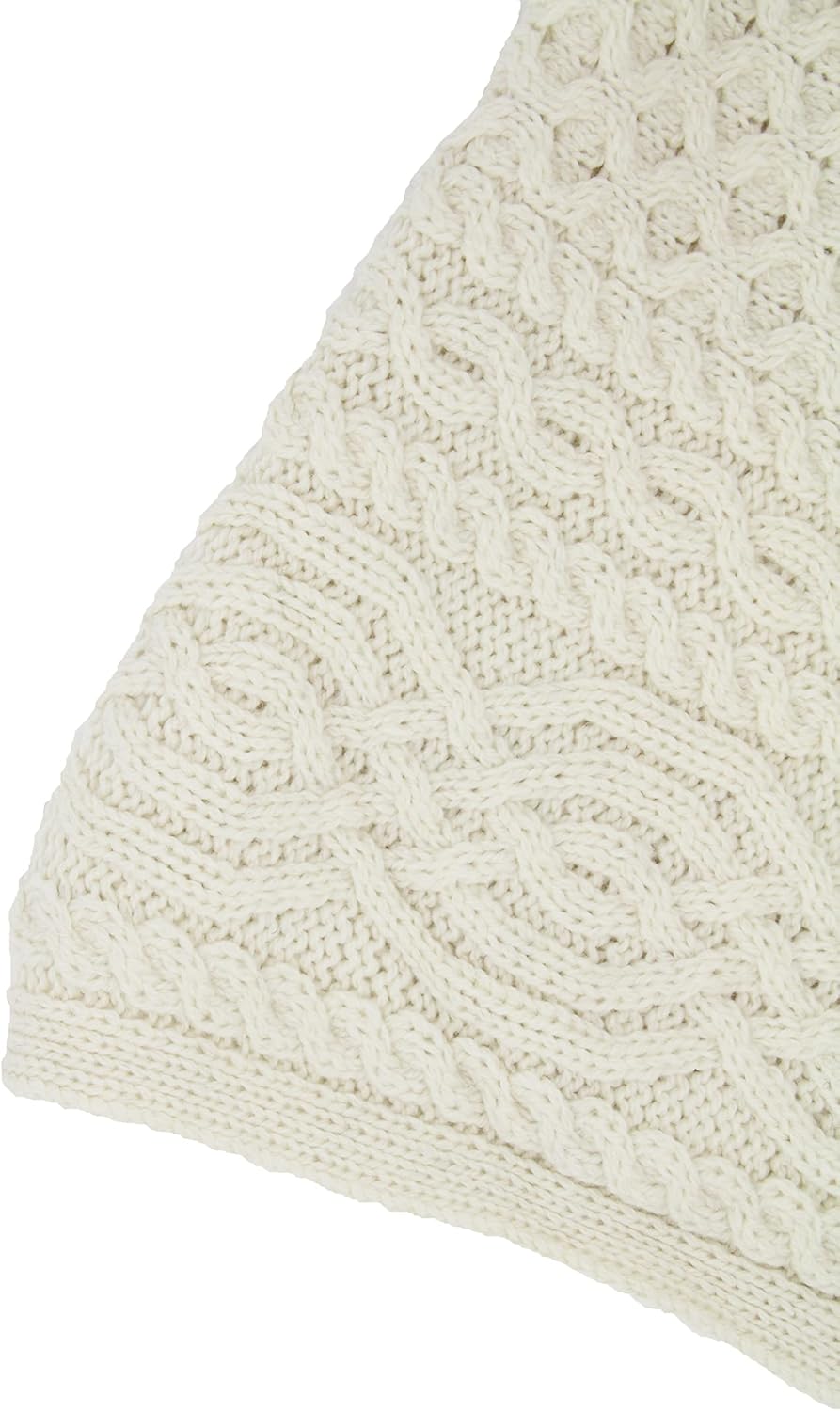 Aran Crafts Women's Cable Knit Buttoned Cowl Neck Poncho (100% Merino Wool) - Image 5