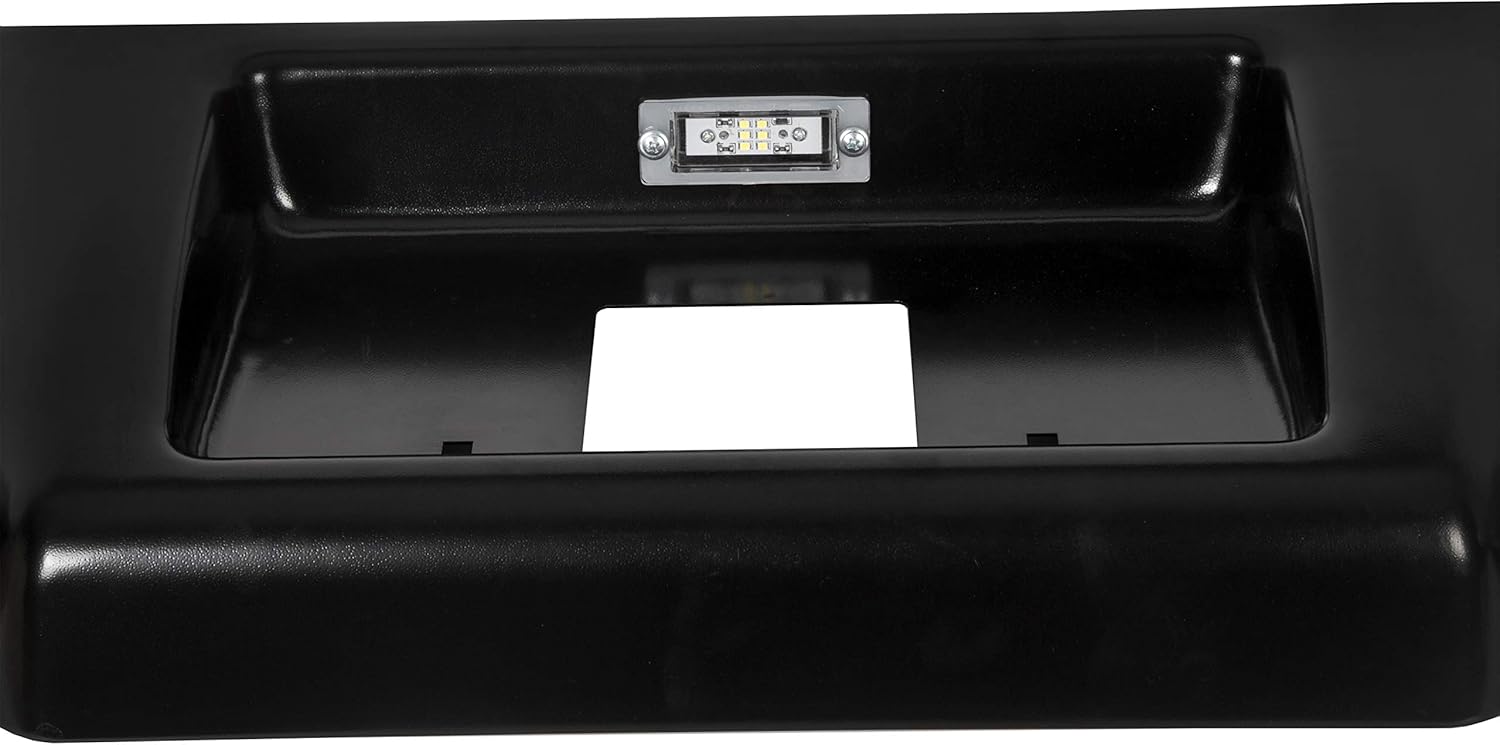 ECOTRIC Roll Pan W/LED License Light Compatible with 1988-1998 Chevy Chevrolet Silverado GMC Sierra C1500 C2500 C3500 K1500 K2500 K3500 Steel Heavy Duty Rear Bumper Roll Pan