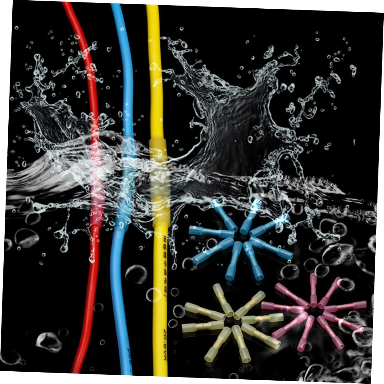 KICHOUSE 100 Pcs Heat Shrink Terminals Electrical Connectors Crimp Connectors for Wiring
