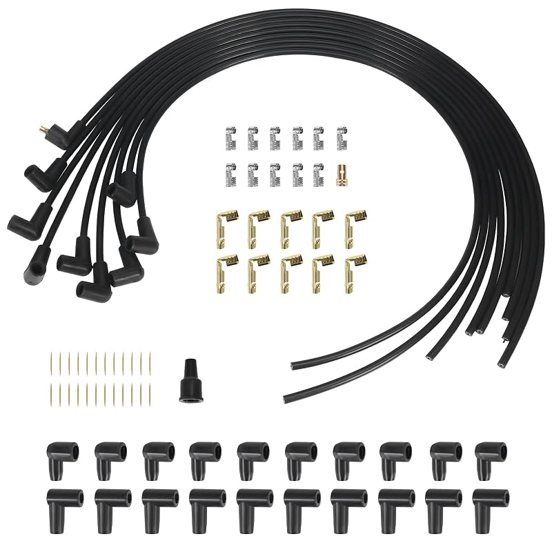 Jogo de cabos de vela HEI universal Atesilor 8 mm com terminais de 90° – 1 conjunto