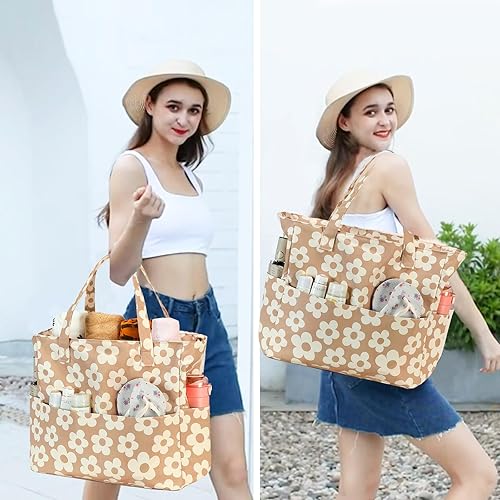 Miniatura 8 de Bluboon - Bolsa de playa impermeable para mujer, extra grande, con compartimento húmedo, para llevar de fin de semana, bolsa de piscina para viajes