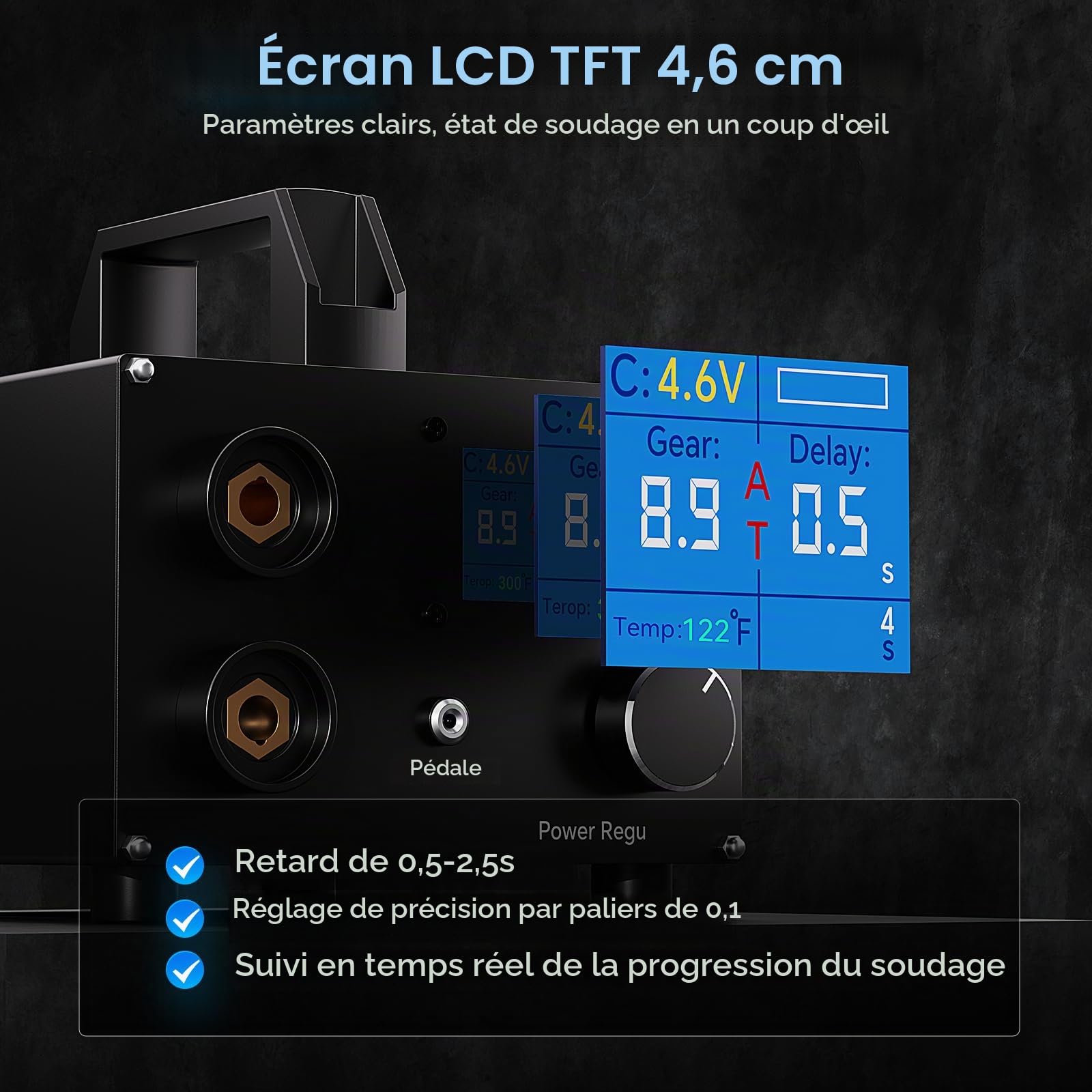 SEESII SE-223 Appareil de soudage à points avec condensateur 3000 F 250 positions réglables écran LCD 4,57