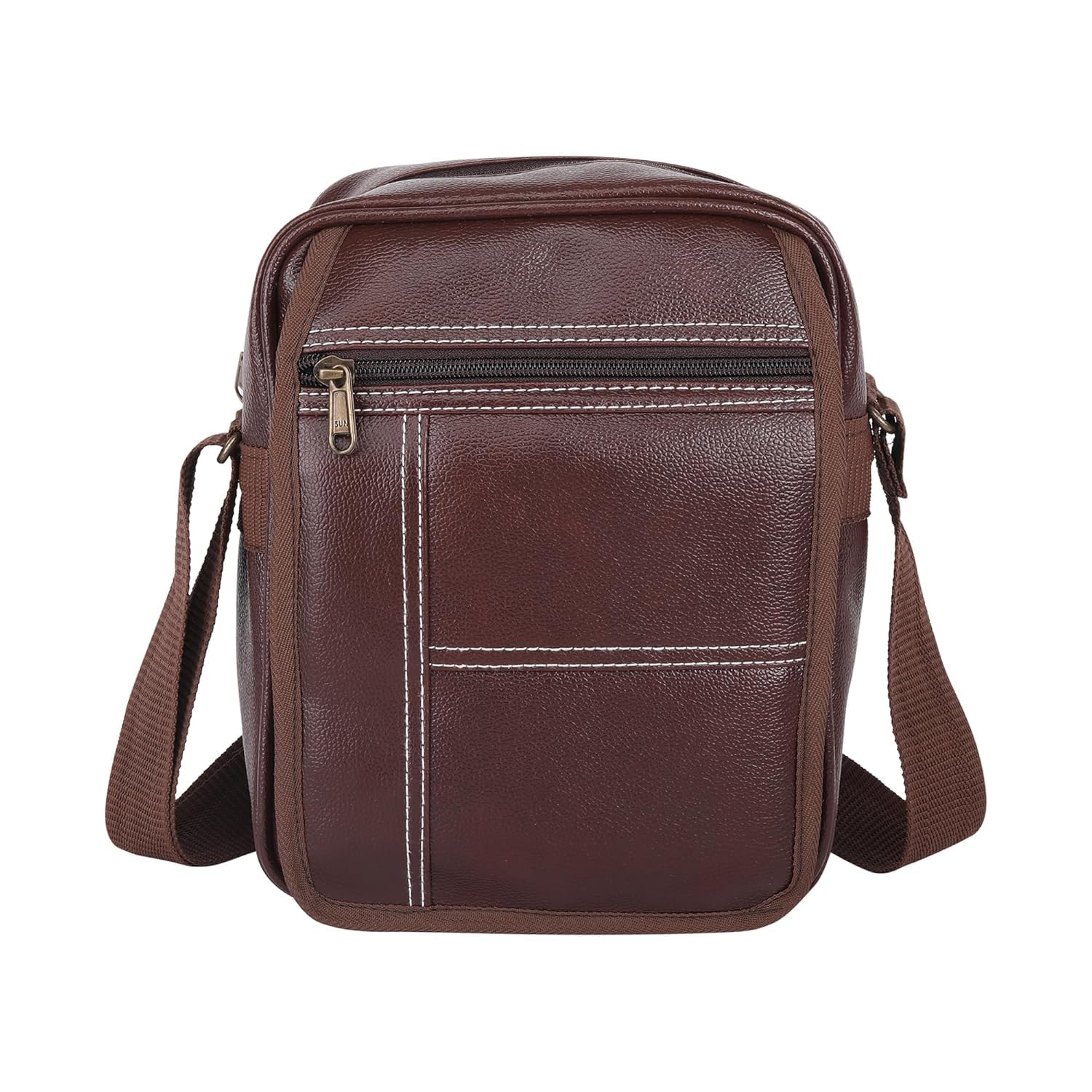 Solimo Vegan Leather Sling Cross Body Travel Office Messenger One Side Shoulder Bag for Men(Brown)-image-36