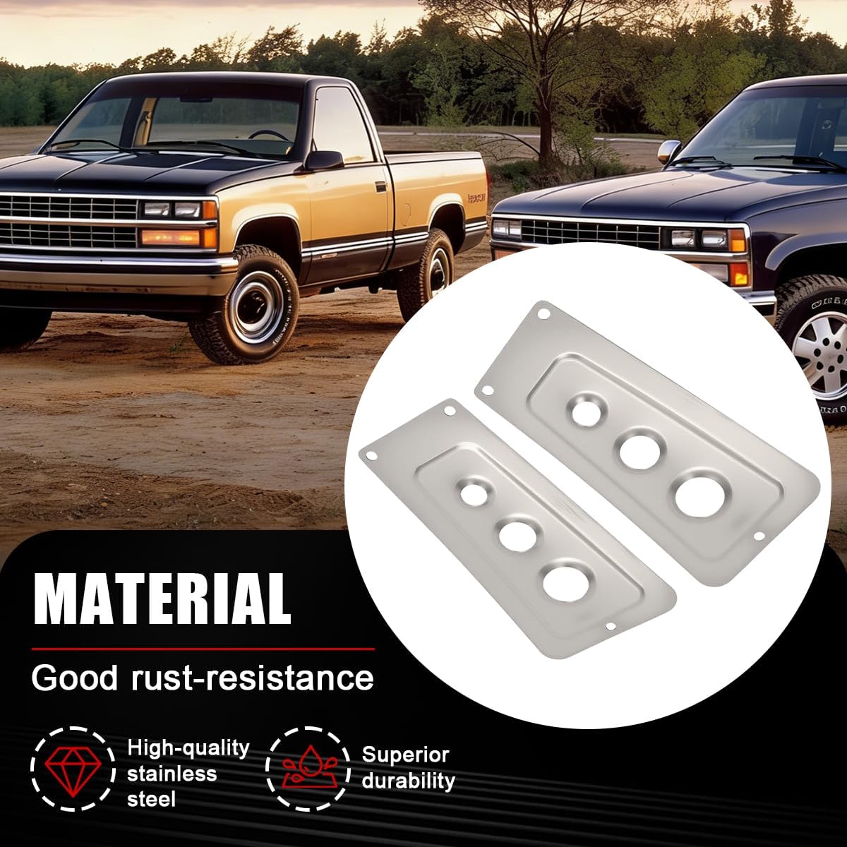 AUTOVIC Door Vent Panels 2pcs for 1988-1998 OBS Chevy/GMC Truck SUV (Left & Right)