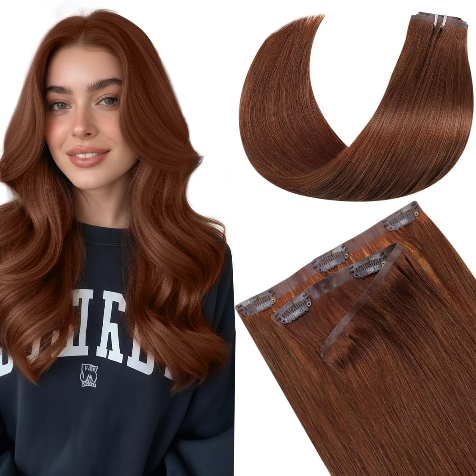 LaaVoo Extensions Echthaar Echt Haar Extension Clip Haarverlängerung Echthaar