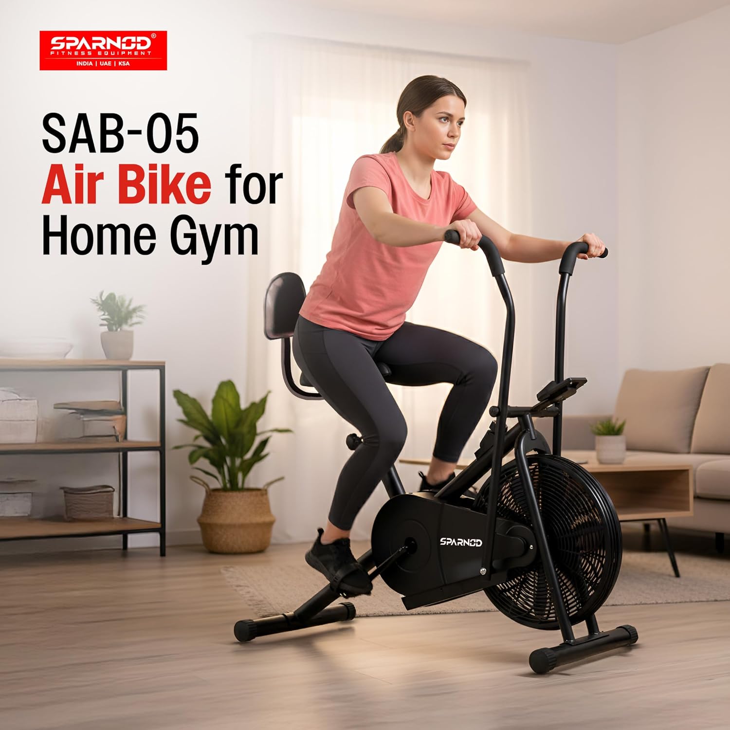 Sparnod Fitness Sab-05 Air Bike Exercise Cycle For Home Gym ...