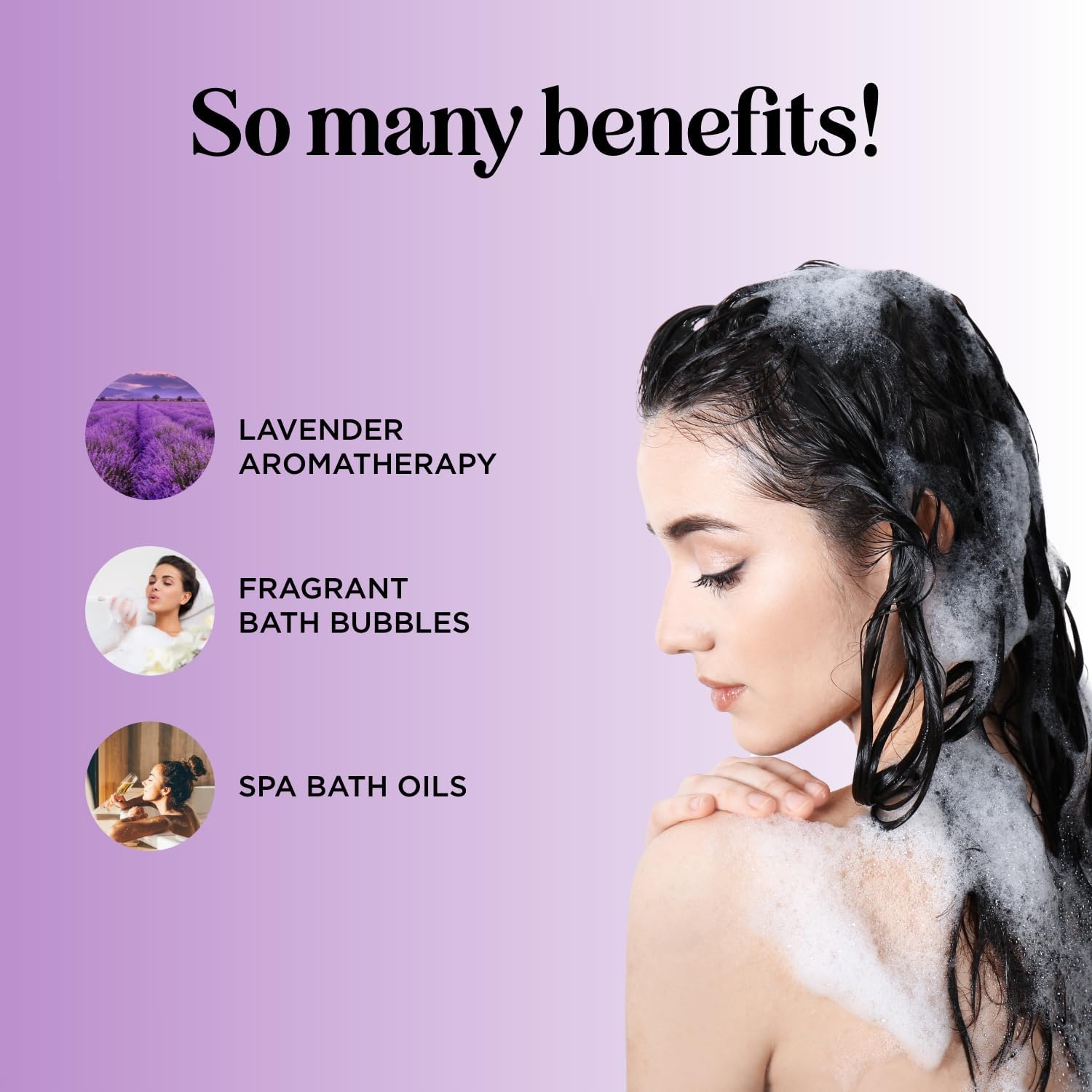 Premium Lavender Bubble Bath for Women - Moisturizing Foaming Bath Bubbles for Adults with Chamomile Clary Sage & Lavender Aromatherapy Oils for Relaxing Self Care - Paraben & Sulfate Free (8 Fl Oz) - Image 3