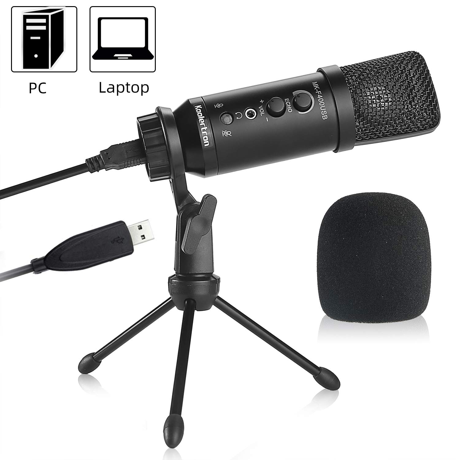 Buy USB Microphone Condenser, Podcast Microphone Suspension Arm Tripod