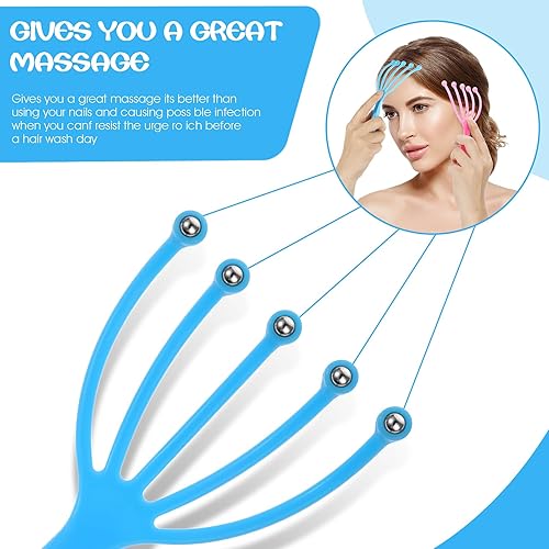 Miniatura 6 de Aster 4 garras masajeadoras de cuero cabelludo, masajeador de cabeza portátil, rascador de cabeza, relajación de cabeza y reducción de estrés para