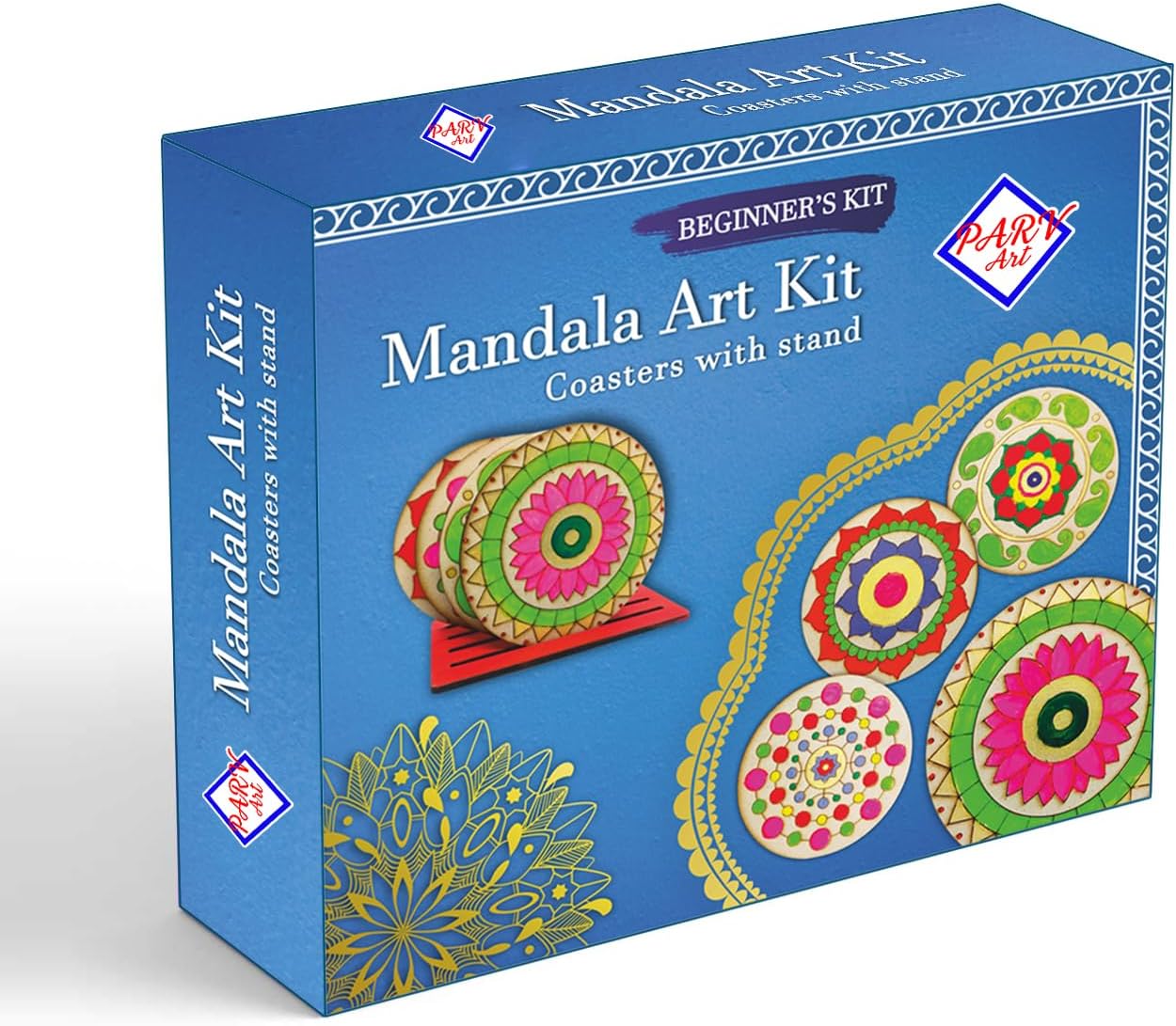 Mandala Art Kit - 4 inches DIY Craft Set for Kids and Adults - Perfect Birthday & Festive Gift for Girls Boys Adults 10 to 12 and All Ages