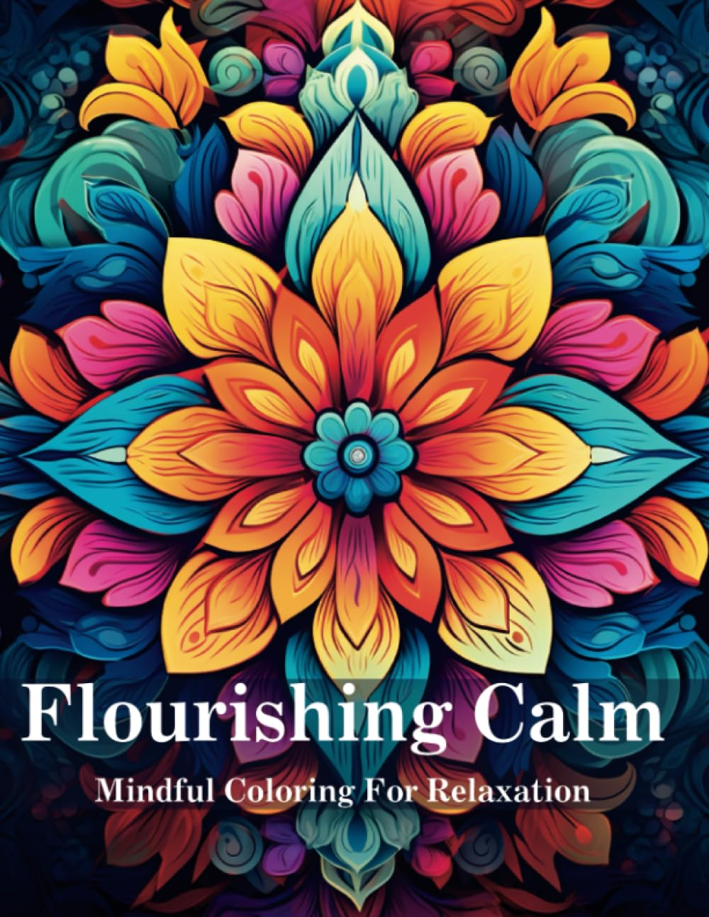 Flourishing Calm: An Adult Mindful Coloring Books for Relaxation and Stress-Relief