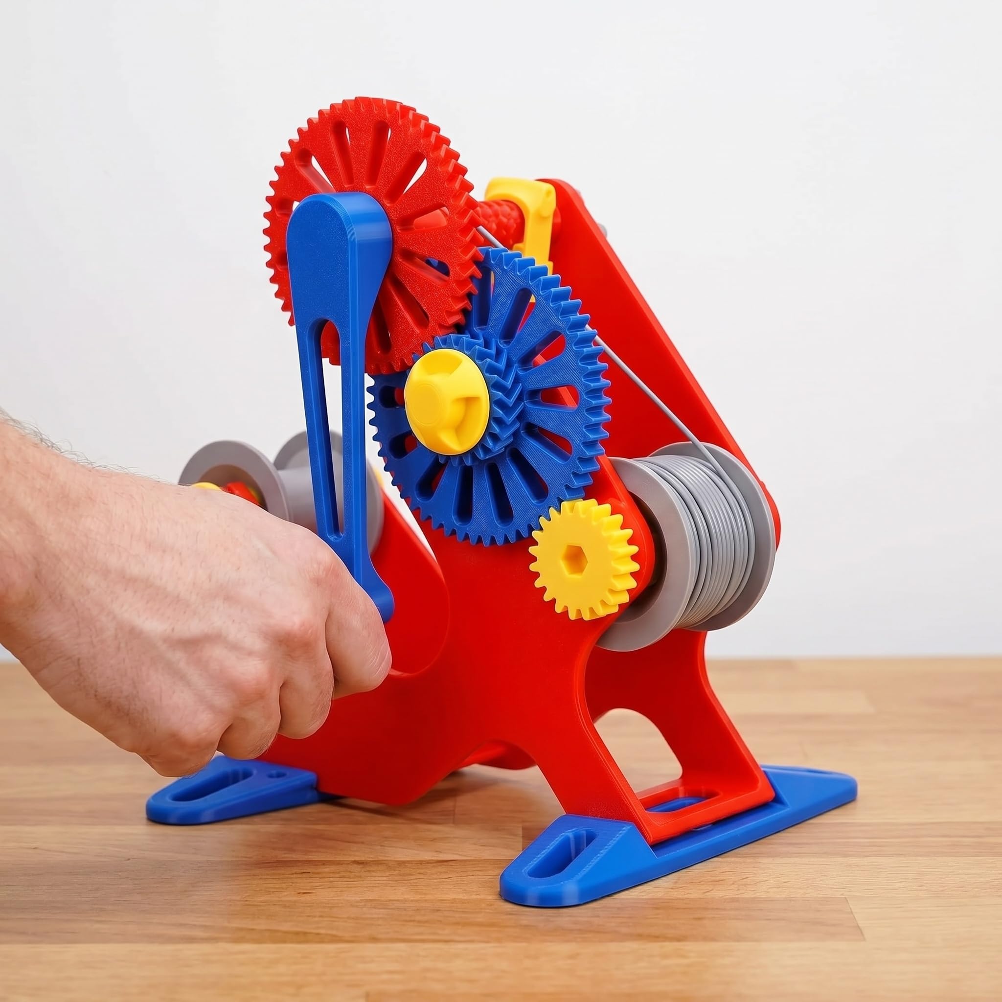 WHOOLEFUN 3d Printer Filament Winder, Hand Cranked Spool Rewinder For 1kg Filament, Consistent And Neat Winding, Detachable Modular Design, For 3d Printing, Welding, Textiles And Crafts