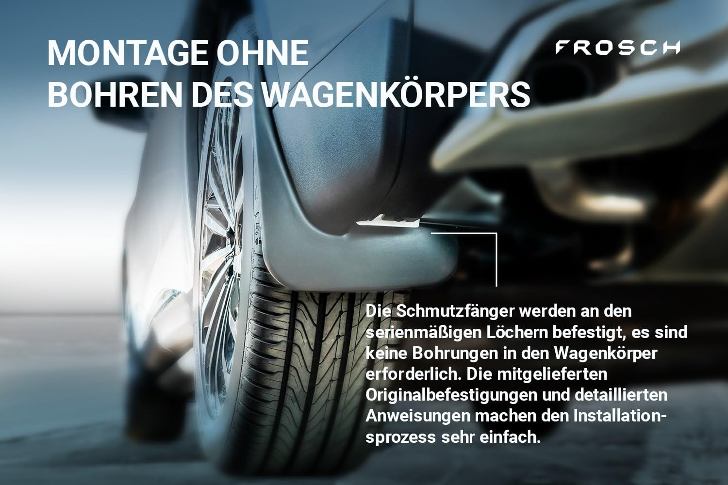 Fartuchy przeciwbłotne tylne FROSCH pasujące do Volvo XC90, 2015-> 2-częściowy