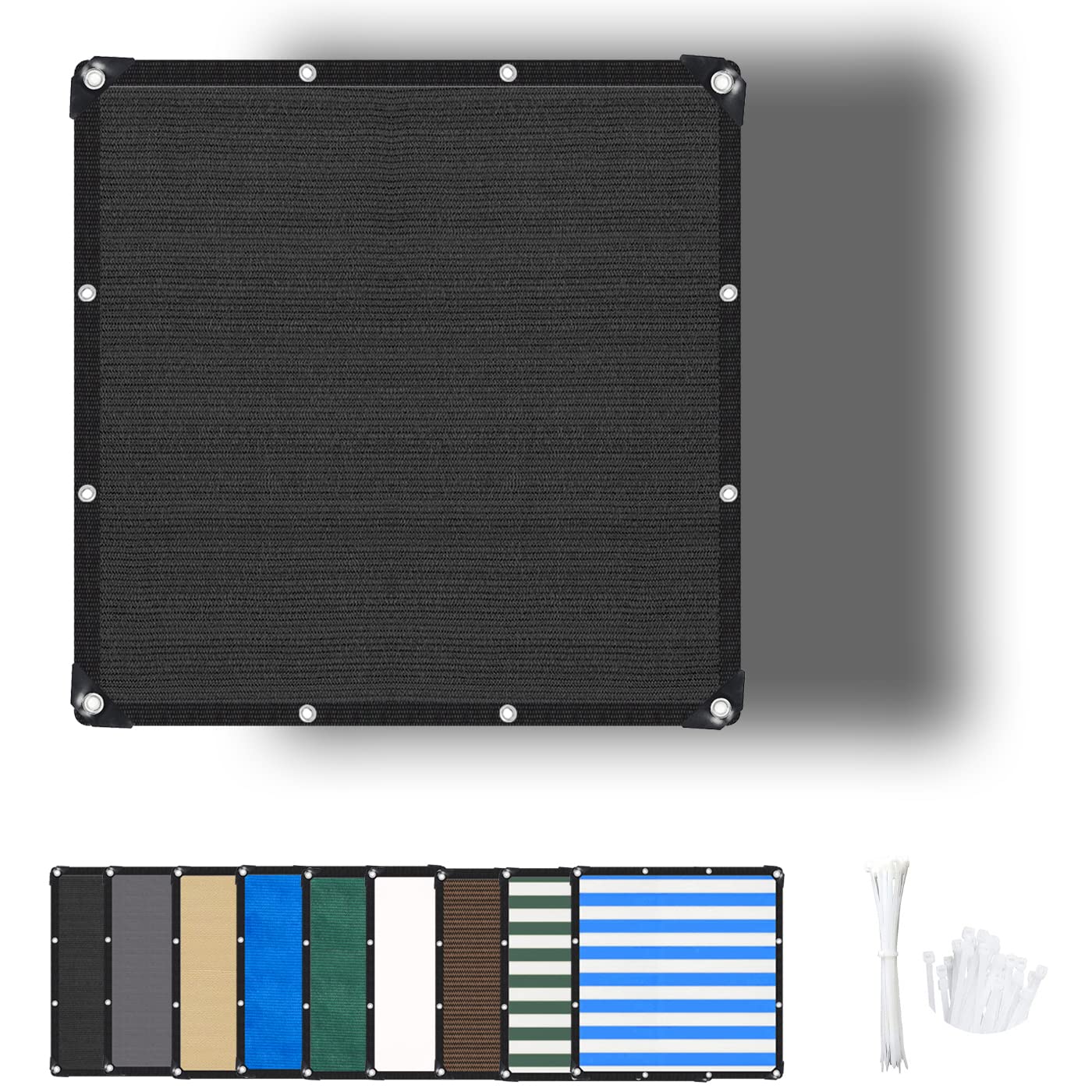 ZHhan Garden Sun Screen Fabric Shade Net Outdoor Fence Netting Screening, Backyard, Patio, Balcony, Includes Cable Ties 8 Days Delivered 9 Colors — image 1