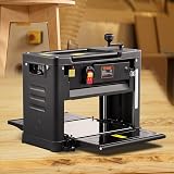VEVOR Wood Jointer Planer 30 x 33 cm Stationary Planer 15 A 1800 W Automatic Thickness Planer Electric Two Blades High-Speed Steel 23500 RPM Low Noise for Hard and Soft Wood - 8