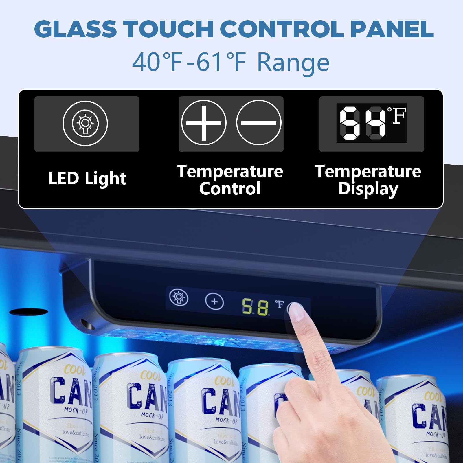 Joy Pebble Beverage Refrigerator Cooler,2.6 Cu.Ft 95 Can Mini Fridge With Glass Door For Beer Soda Wine, Small Drink Fridge With Adjustable Thermostat, For Bar Home Office,Black on Fridge.com - View 4