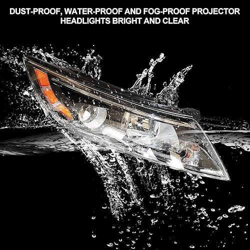 Miniatura 3 de OUKANING - Para 2014-2015 Kia Optima Proyector Halógeno Faro Delantero Reemplazo de Pasajero Lado Derecho, Carcasa Negra Lente Transparente (USA