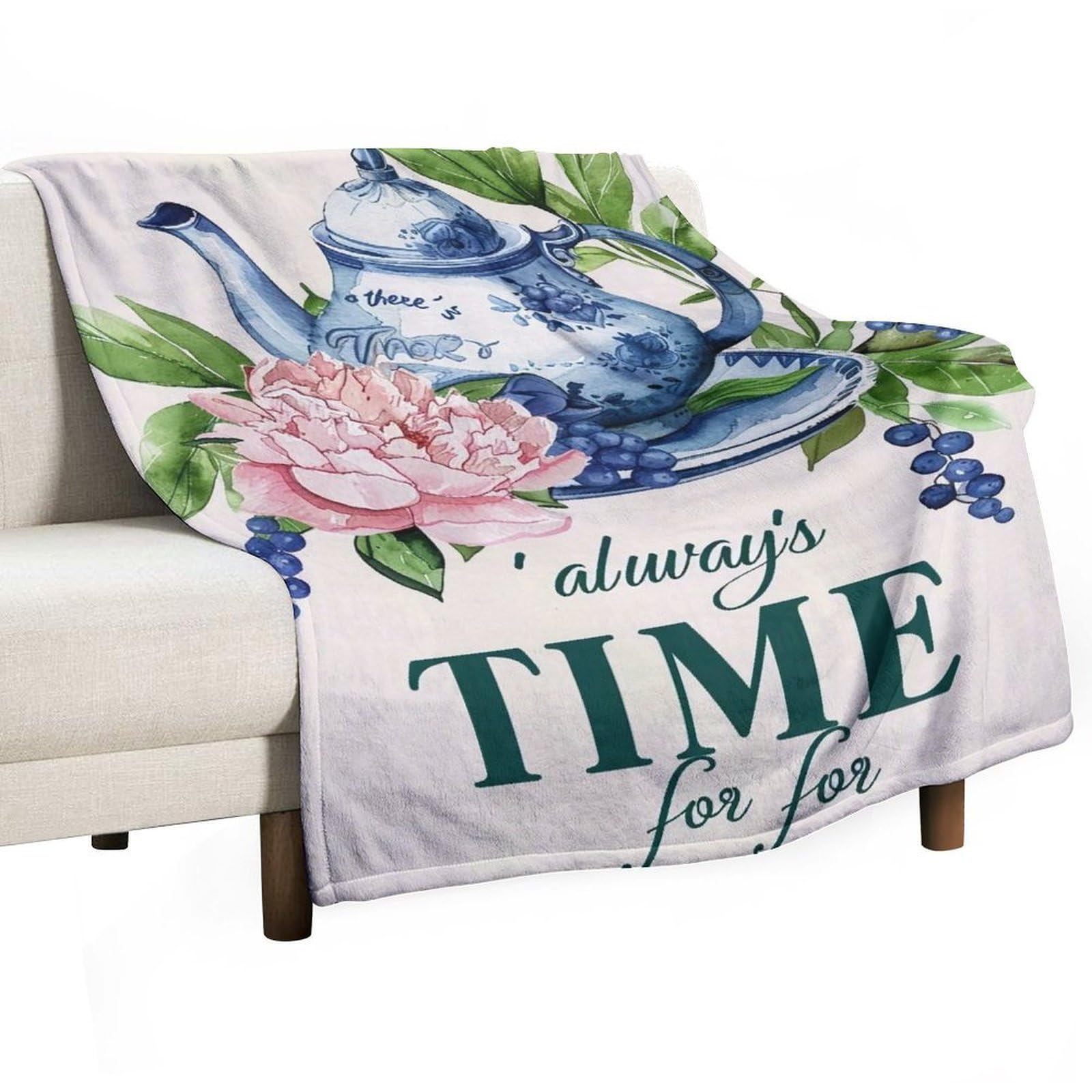 YHGSREUOH Tea-Always-Time_04 Flannel Blankets Fleece Soft Throw Lightweight Plush Gifts for Couch, Bed, Cozy Sofa Plush, Chair, Lovers 130x175cm(50x70in)