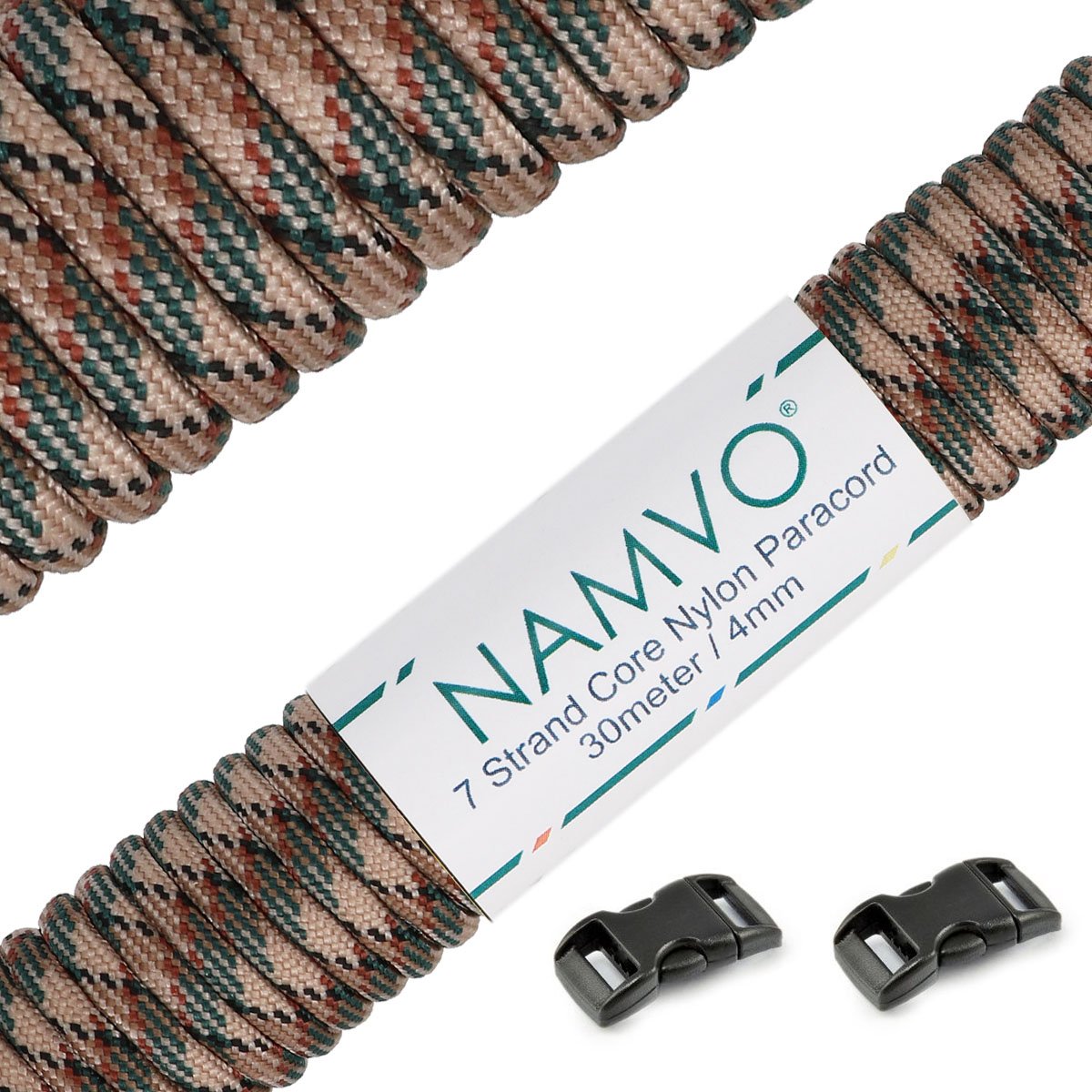 Namvo 550 Paracord Mil Spec Type III 7 Strand Parachute Cord Total Length 100ft/30 Meters Spots/Stripes/Camouflage — view 40