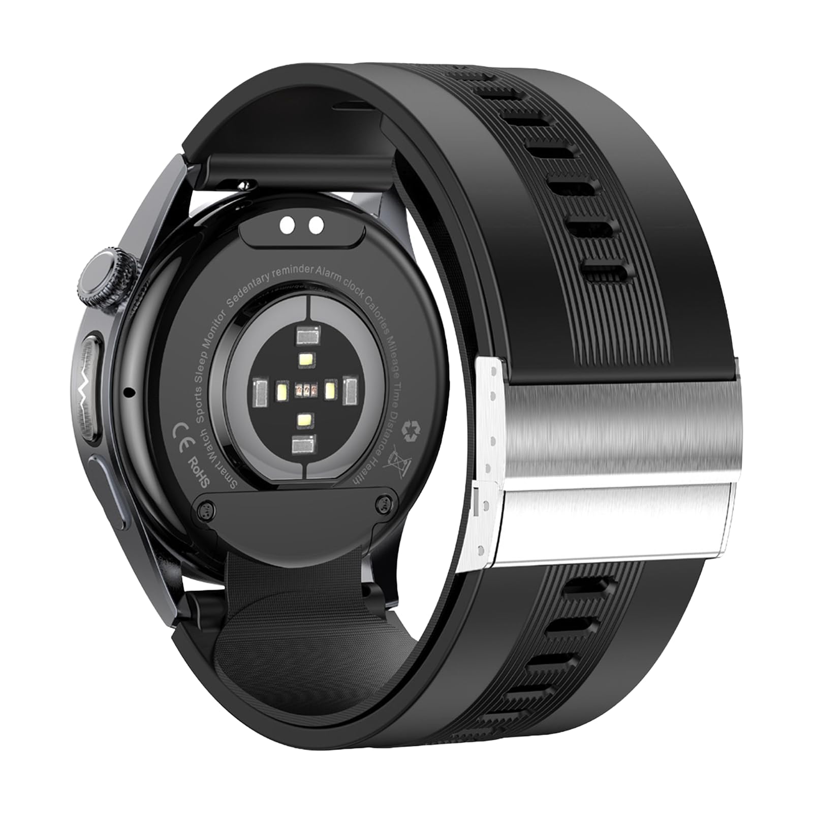 Knauermann Pro 4 Air (2026) Inteligentny zegarek i tracker fitness dla kobiet i mężczyzn, zawsze włączony AMOLED, IP66, Bluetooth 5.3, bateria do 25 dni, Android i iOS, czarny, okrągły