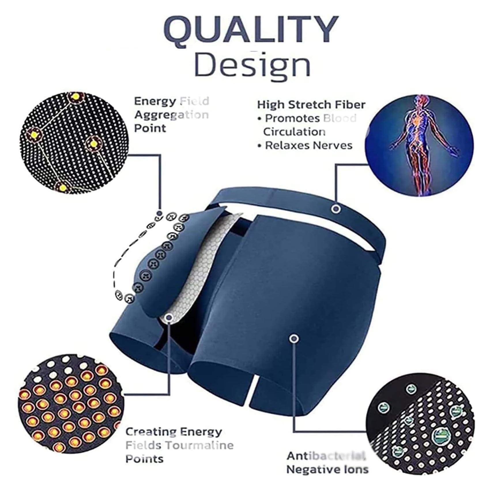 [6 Pack] Men's Energetic Massage Magnetic Therapy Underwear, Energy-Field-Therapy Men's Underwear