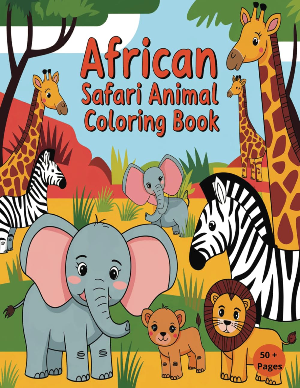 African Safari Animal Coloring Book for kids
