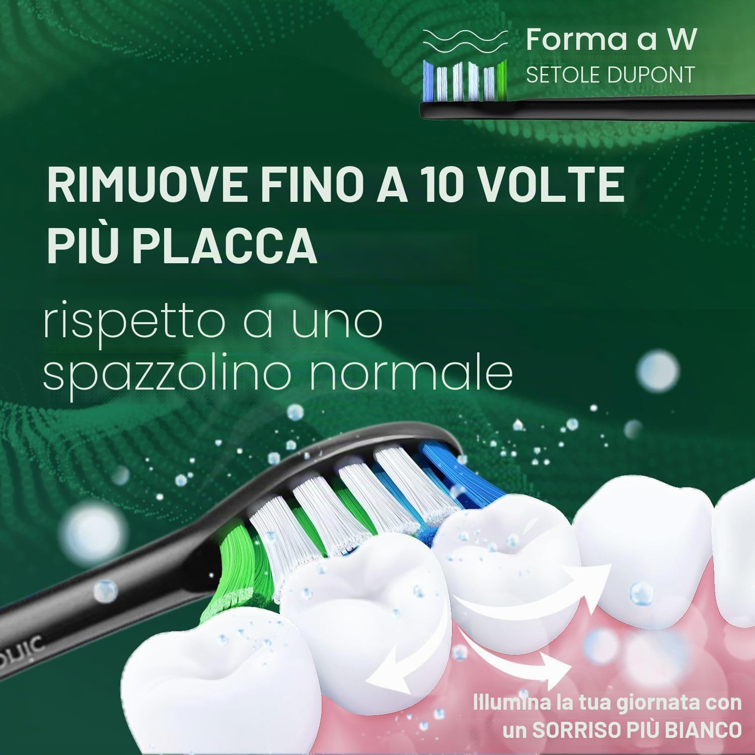 Wagner Stern Lo spazzolino elettrico Sapphier Blue Edition sbiancante ad ultrasuoni presenta cinque modalità di spazzolatura, otto testine morbide e una lussuosa custodia da viaggio.