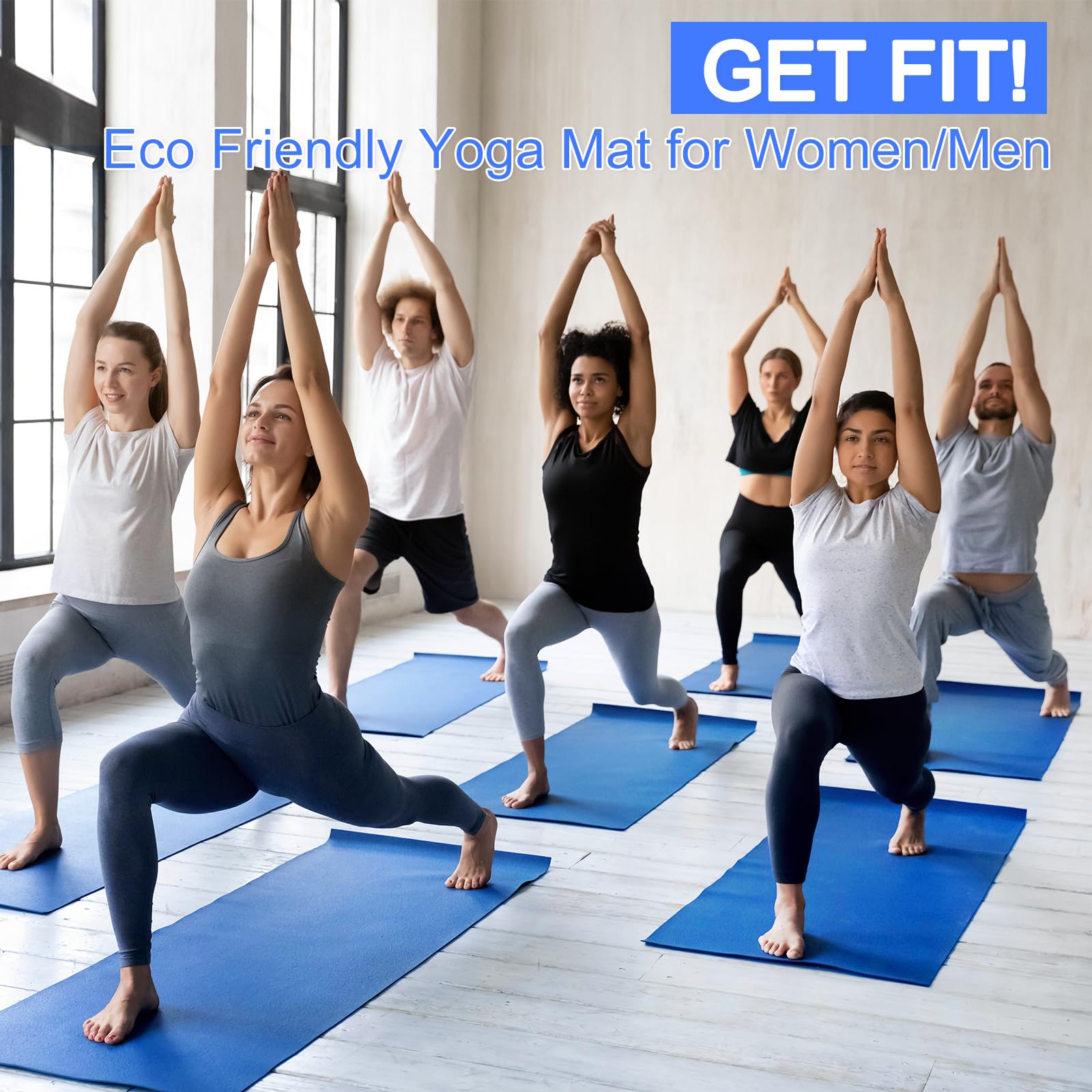 24 alfombrillas de yoga de 0.11 pulgadas de grosor a granel, 68.11 x 24.02 pulgadas, alfombrilla de entrenamiento antideslizante para mujeres, niños, gimnasio, hogar, yoga, pilates, material