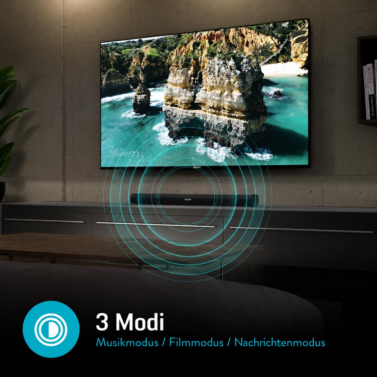 Nilait Harmony Soundbar per TV con Subwoofer, Bluetooth, HDMI ARC/eARC e Audio Surround per Home Cinema Harmony 30W