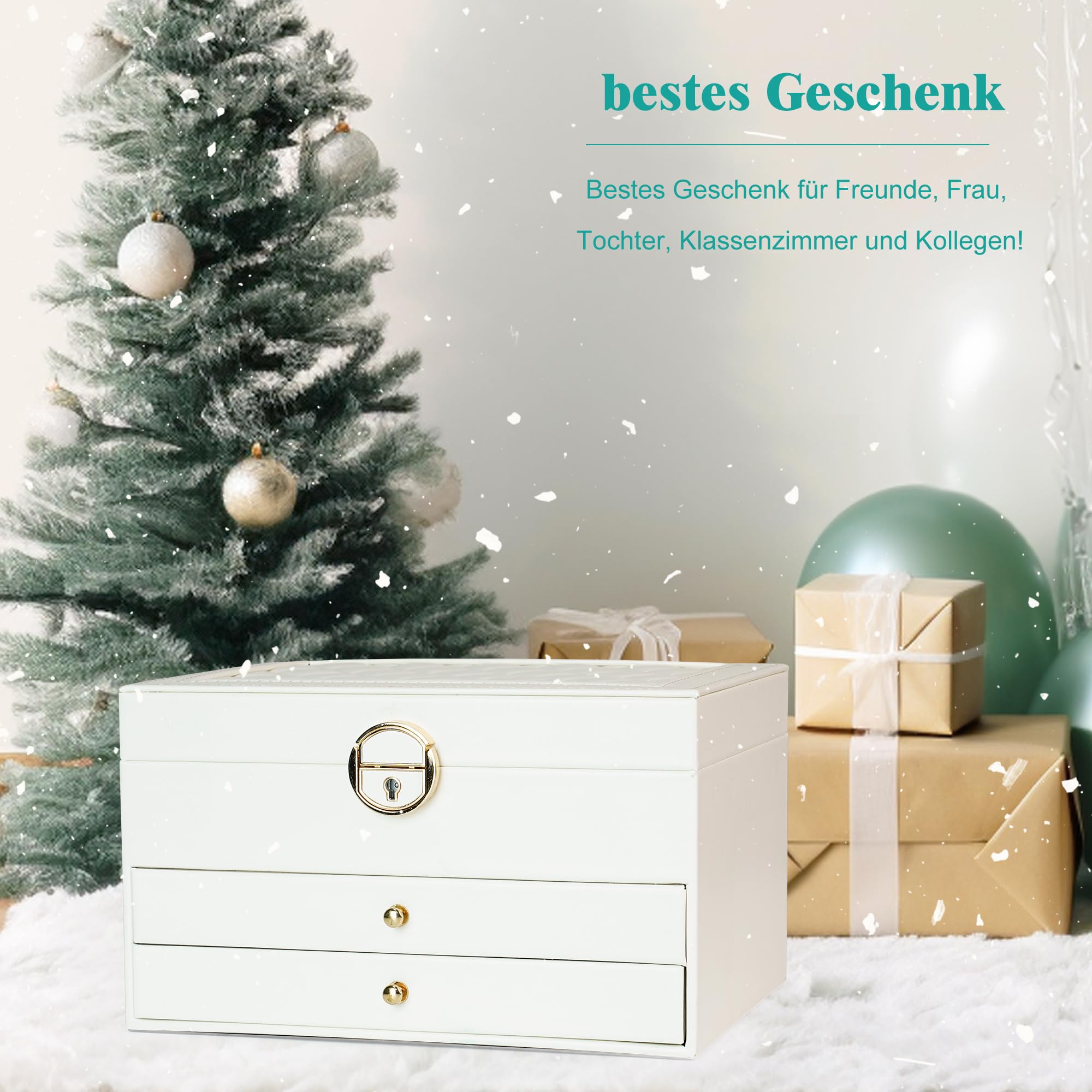 AdelDream Portagioie a tre piani con design lineare ideale come regalo di compleanno e festa per donne figlie e amici colore bianco