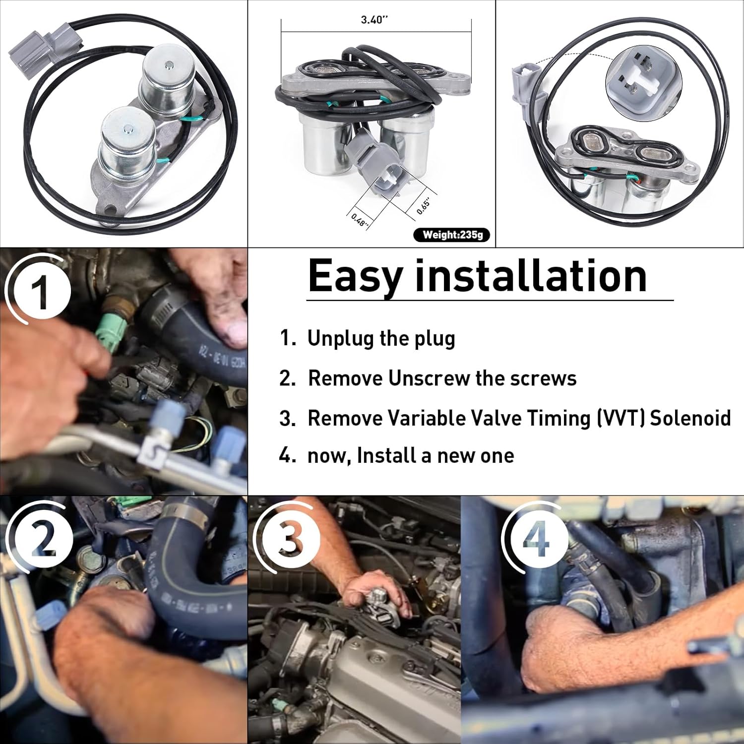 28200P4R003 Shift Solenoid Compatible with Honda Civic 1996 1997 1998 1999 2000 1.6L,Cr-V 1997 1998 1999 2000 2001 2.0L. Compatible with Acura Integra 2000-2001 1.8L.