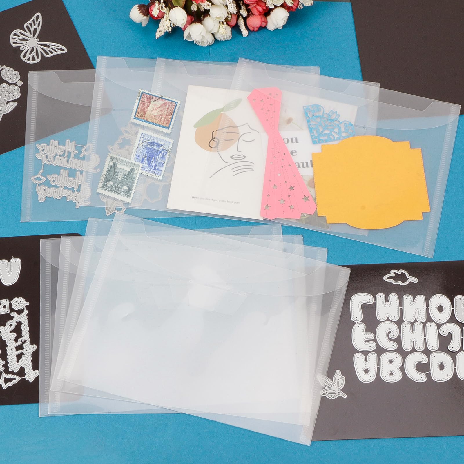 UNIMEIX 24-Pack Magnetic Sheets & Storage Bags - 1.2mm Thick, For Dies, Stamps, Card Making - View #5