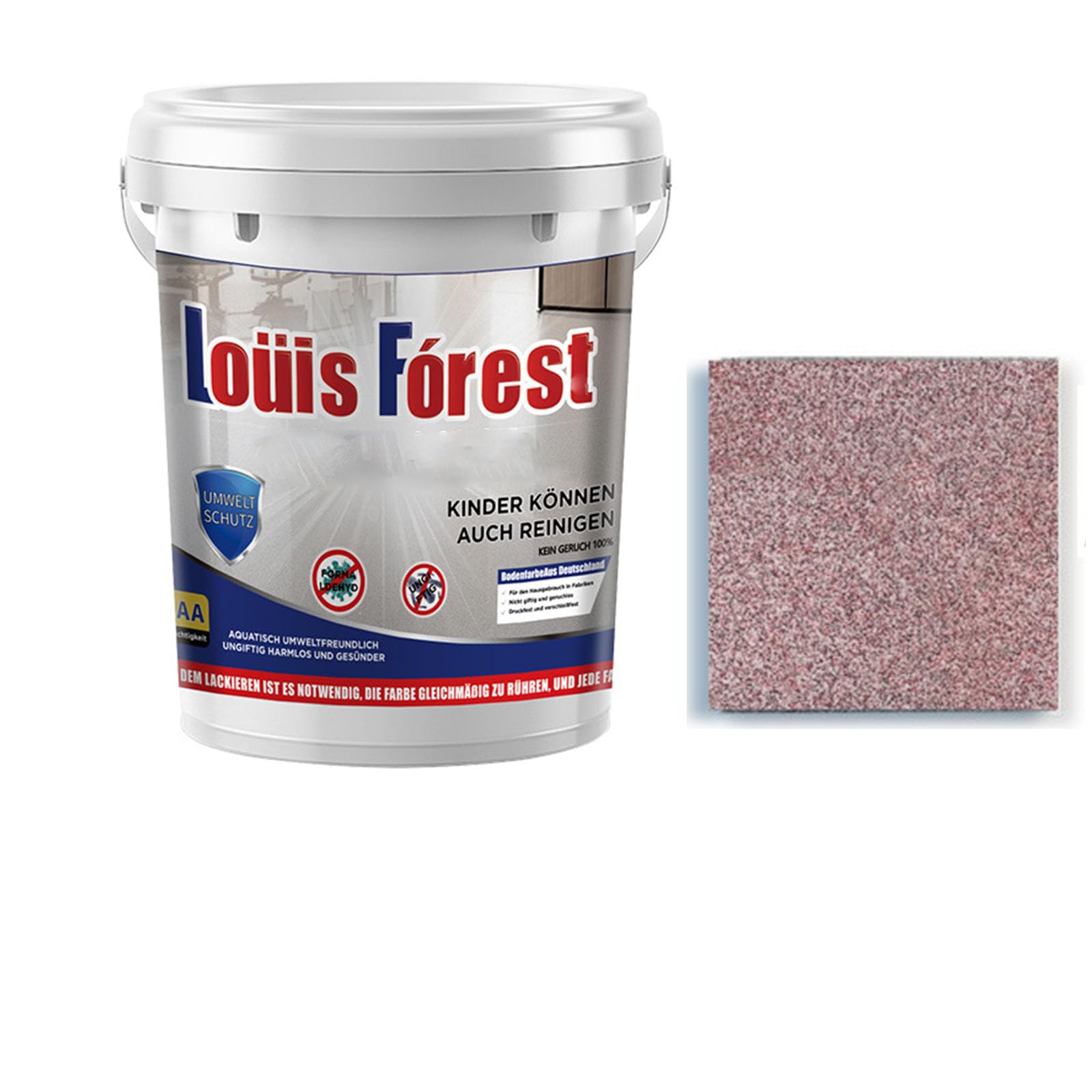 Epoxy Colored Sand Floor Paint,High Gloss Marble Finish Epoxy Floor Coating,Durable Non-Slip Waterproof Paint for Garage & Basement, Concrete (Red Peach, 2kg)