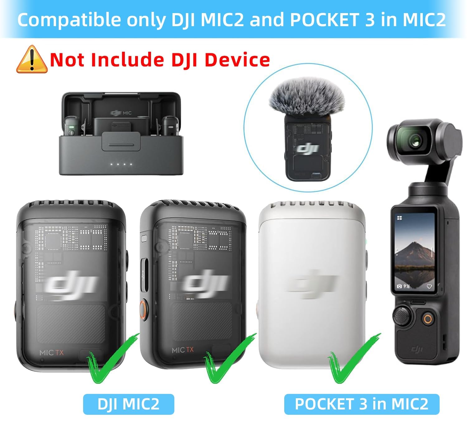 Amazon | DJI MIC 2/ OSMO POCKET 3、マイクファーリーウィンドマフ