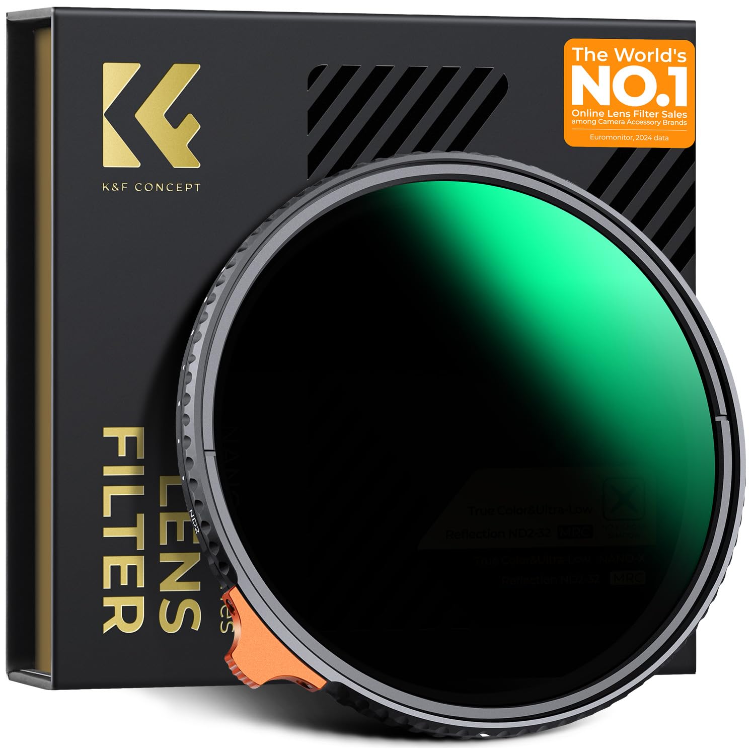 K&F Concept Nano-Xcel 77MM Filtro Variabile ND2-400 (1-9 Stop),Filtro Variabile Con 28 Strati Rivestimento Nano In Vetro Ottico Con Custodia Del Filtro-image