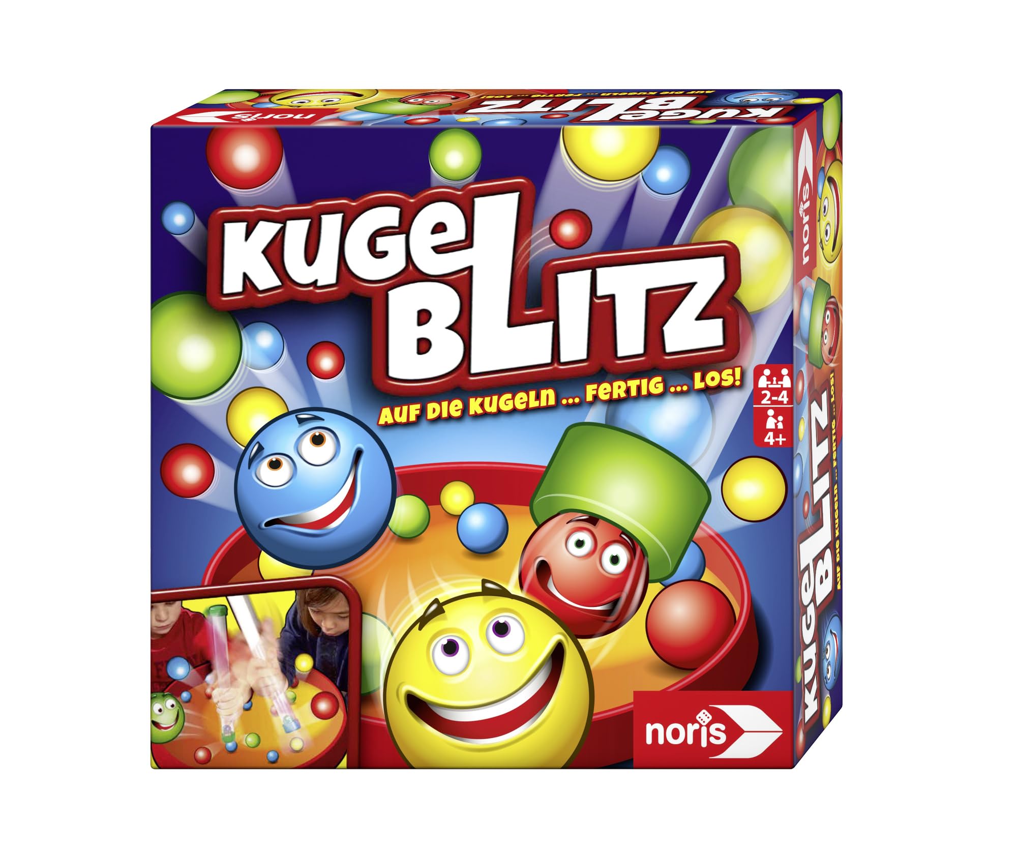 noris 606064480 Kugelblitz, das blitzschnelle Actionspiel mit Lerneffekt in verschiedenen Spielvarianten, ab 4 Jahren