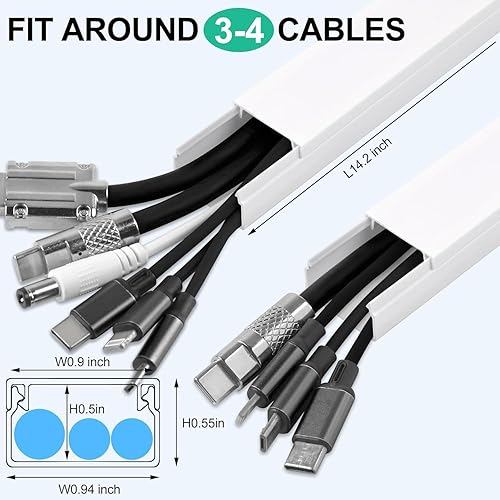 Miniatura 2 de Kit de ocultador de cable, 113.6 pulgadas, cubierta de cable para cables en la pared, cubiertas de alambre para cables en la pared, ocultador de