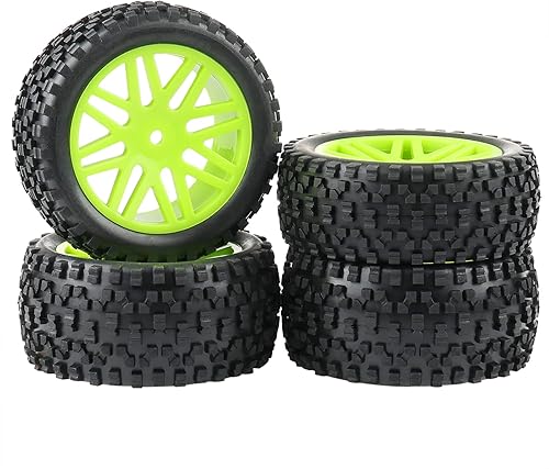 Miniatura 6 de Paquete de 4 ruedas RC, 110 RC, neumáticos RC 110 todoterreno de goma y llanta HEX de 0.472 pulgadas, color negro con insertos de espuma para