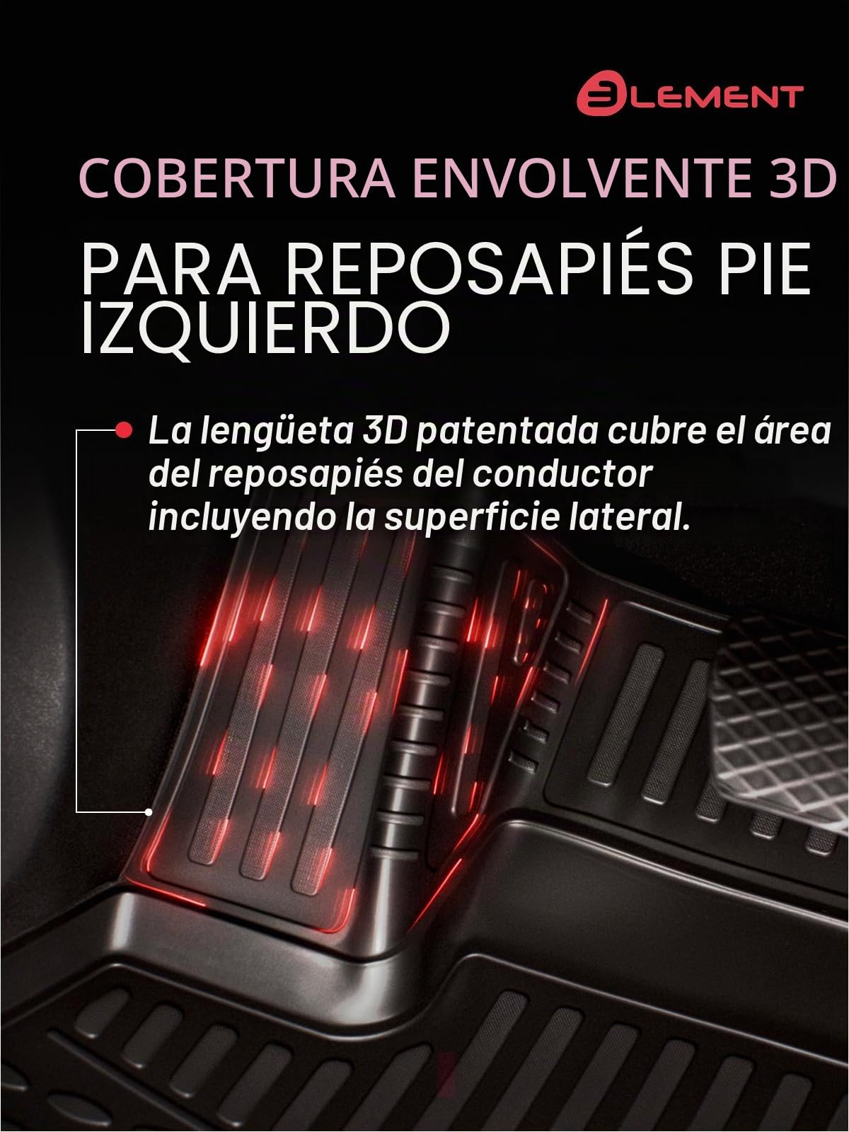 Element 3D Alfombrillas de goma aptas para Ford Tourneo Courier | 2024-hoy | 100% adaptables a todas las condiciones meteorológicas alfombrillas de TPE, borde alto, impermeables, antideslizantes