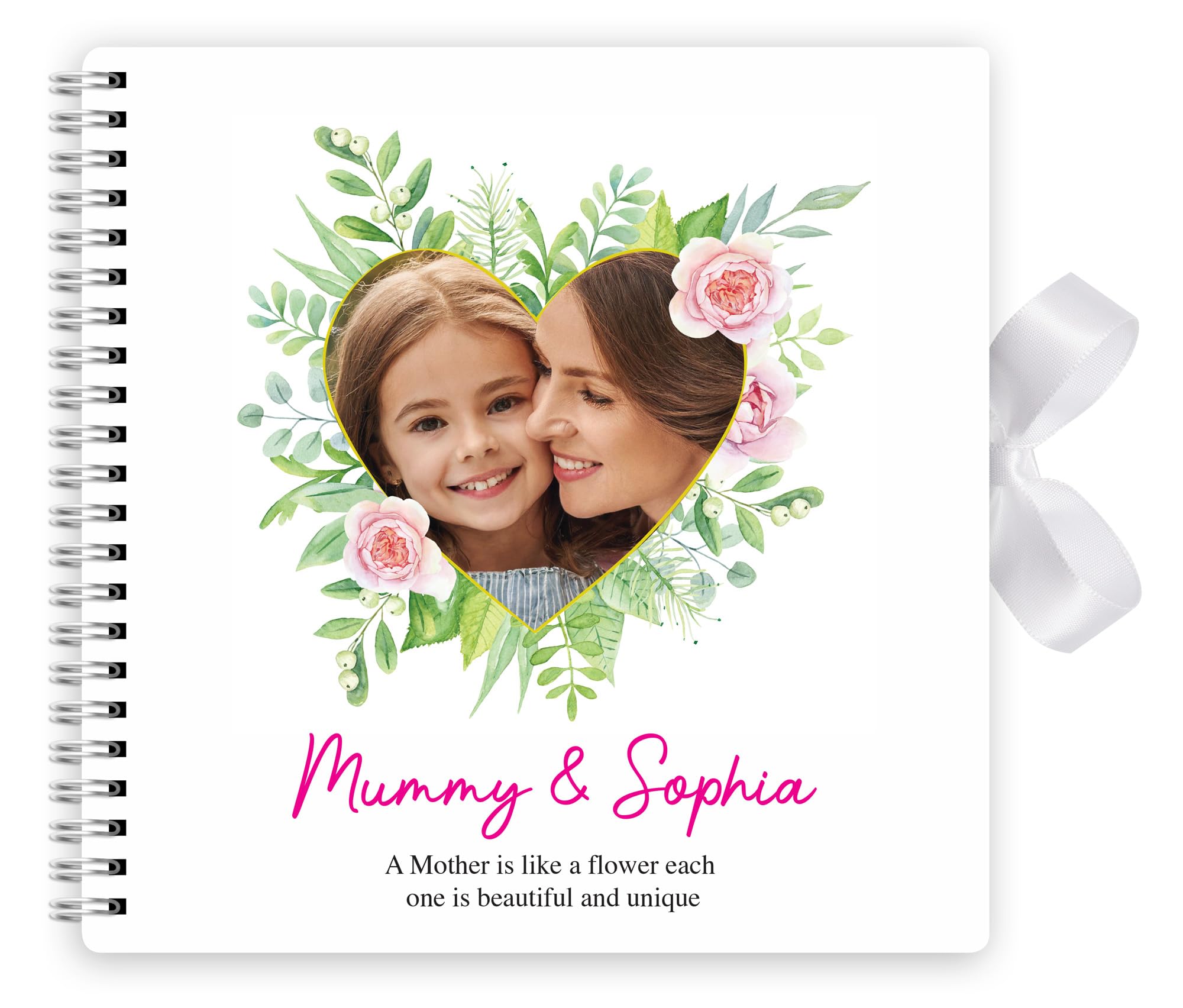 Star Online Heart Leaf Birthday Photo Album Personlised Baby Shower Memory Picture New Mother Present Scrapbook Mum To Be Gifts Albums 20 X 20 With Ribbon Closure (Heart Leaf)