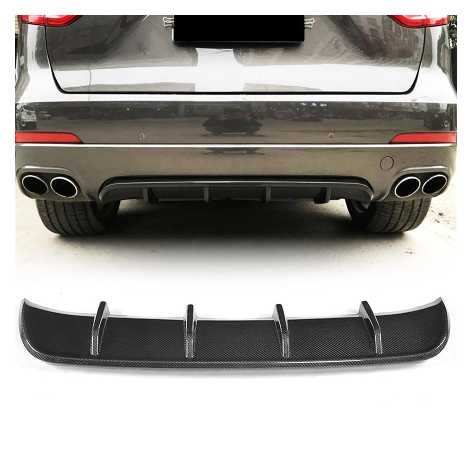 Dyfuzor tylnego zderzaka, kompatybilny z Maserati Levante 4-drzwi 2016 2017 dyfuzor tylnego zderzaka samochodu Spoiler (Color : FRP)