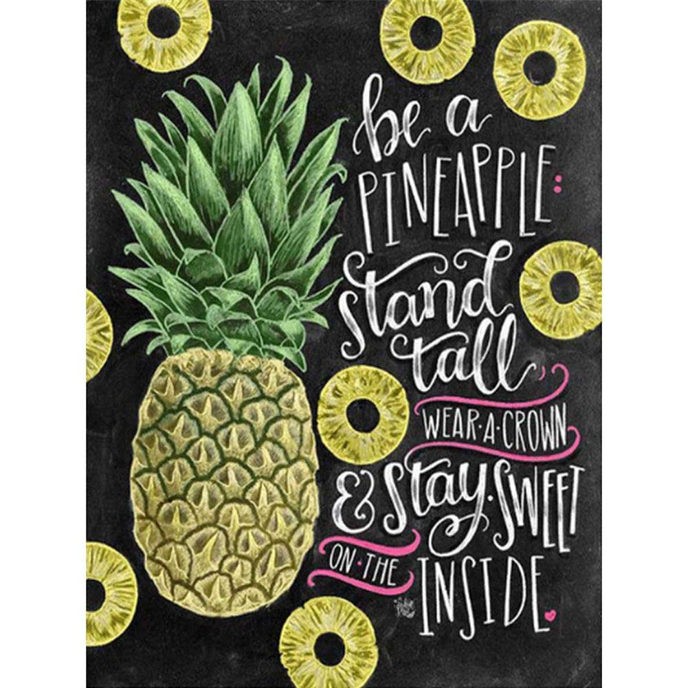 Tangbr DIY 5D Diamond Painting for Adults by Number Kit Full Round Drill for Decoration Pineapple Letter 11.8x15.7in 1 Pack