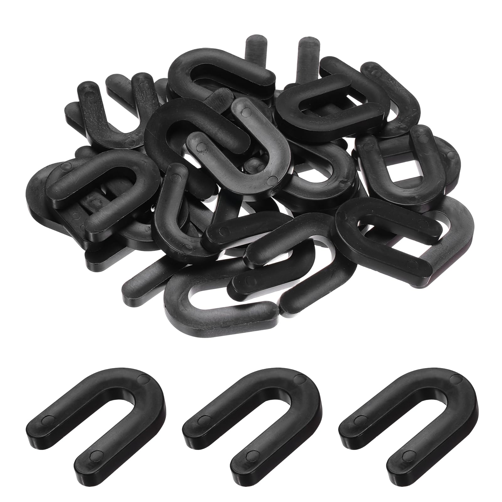 sourcing map 30 PCS Tile Leveling Spacers, 6mm / 1/4" Horseshoe Shim U Shaped Tile Spacers Plastic Shims for Installation Self Leveling Tiling Tools, Black