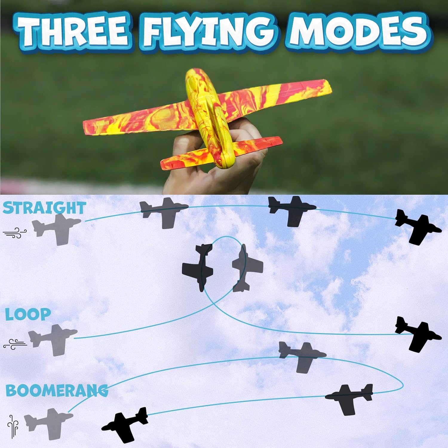 Airplane Toy Foam Airplanes for Kids: Best Styrofoam Plane Glider Blue