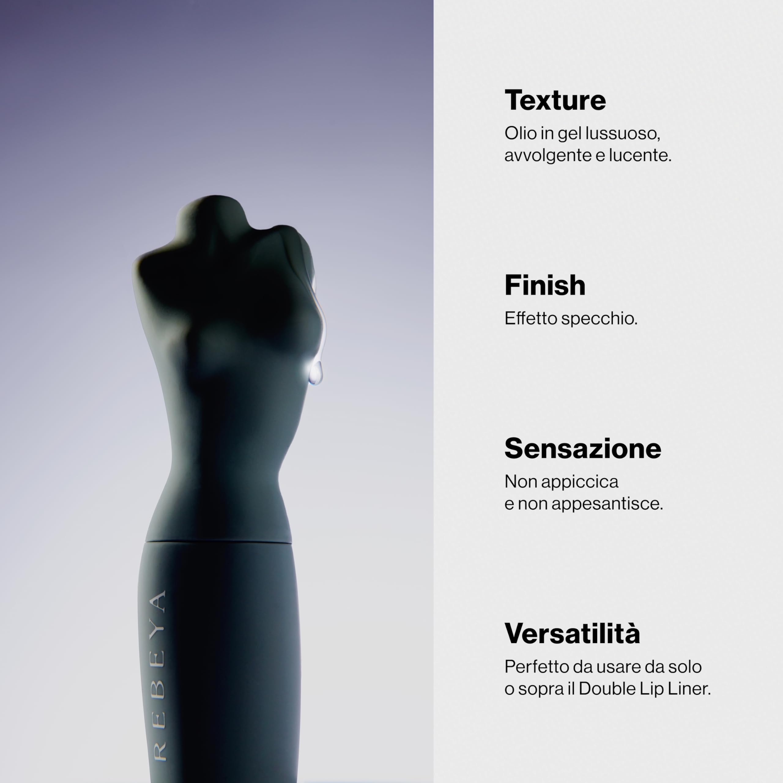 Rebeya Gloss Labbra Baile Libre - Lucidalabbra Lip Gloss Effetto Specchio Rimpolpante e Nutriente, Trasparente Ultra Brillante con Oli Vegetali e Applicatore di Precisione - Made in Italy