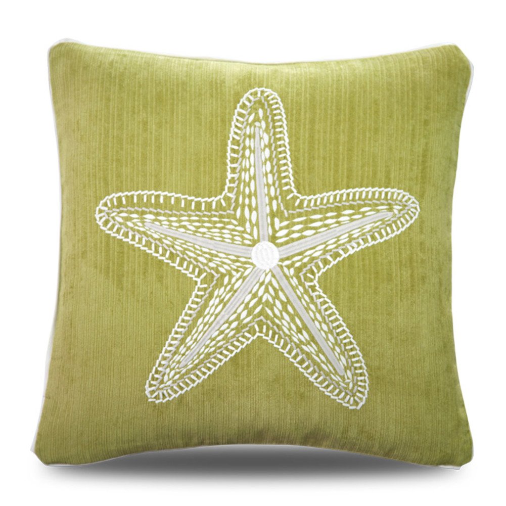 Coussin marine brodé 55x55 cm pour canapé moderne